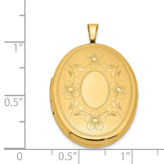 1/20 14K Gold Filled 26mm Floral Oval Locket