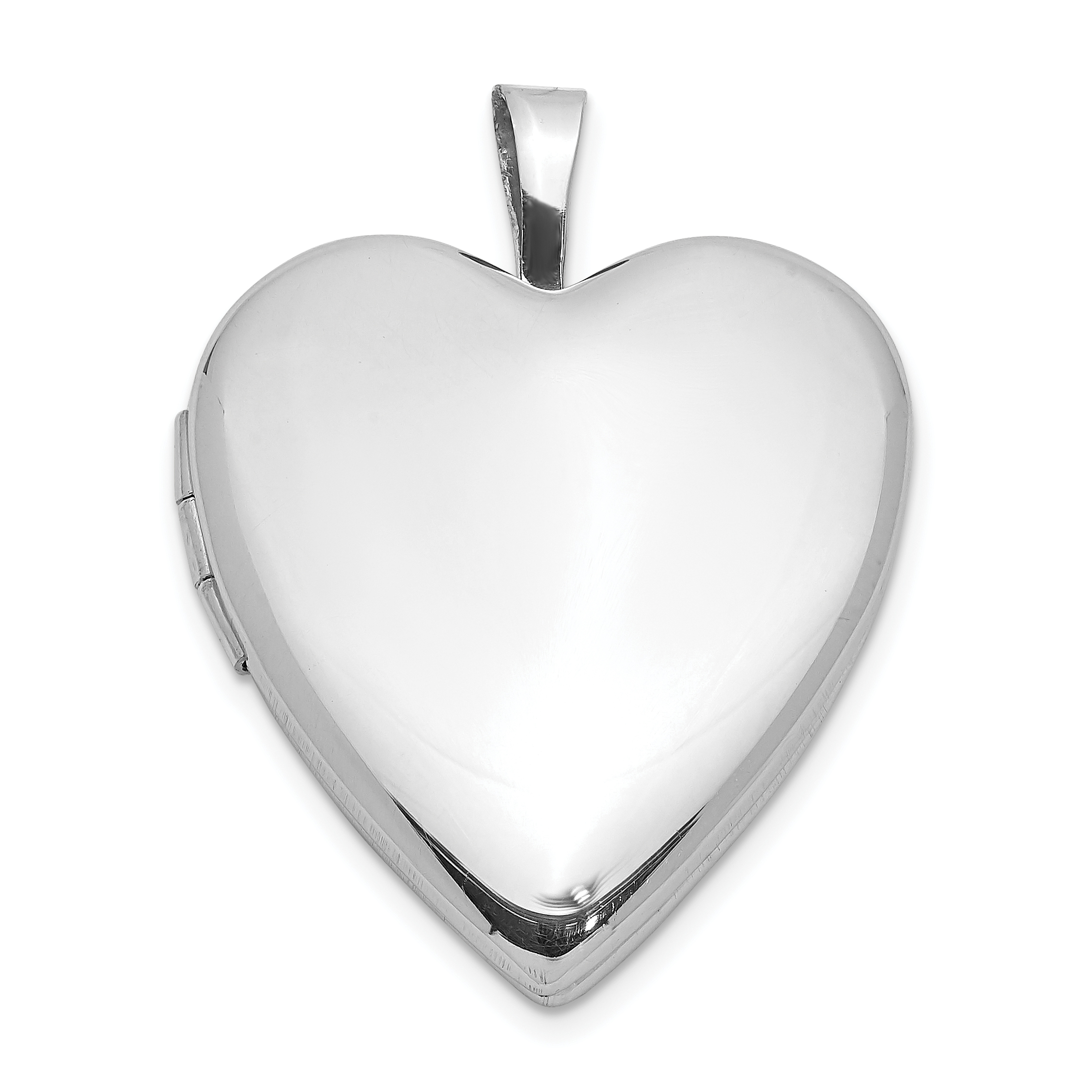 Sterling Silver Rhodium-plated Polished 20mm Heart Ash Holder Locket (QLS1115)