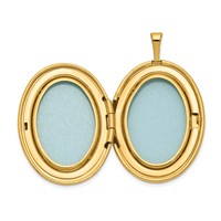 1/20 14K Gold-Filled Polished Front Satin Back 2-Frame 26mm Oval Locket view 5