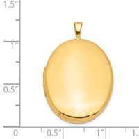 1/20 14K Gold-Filled Polished Front Satin Back 2-Frame 26mm Oval Locket view 4