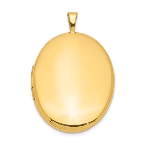 1/20 14K Gold-Filled Polished Front/Satin Back 2-Frame 26mm  Oval Locket