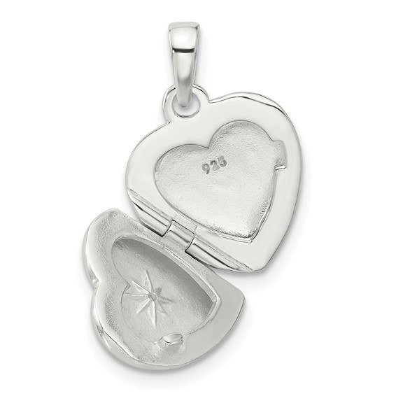 Sterling Silver CZ Heart Locket