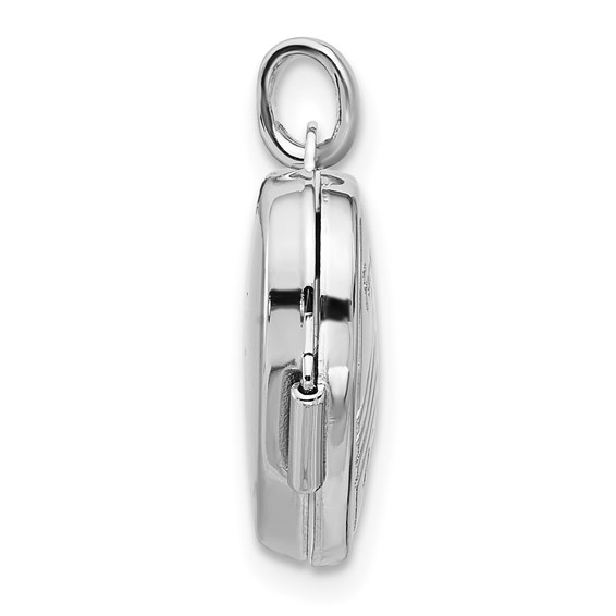 Sterling Silver Rhod-pltd 15mm Forever In My Heart Rainbow Heart Locket