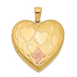 1/20 14K Gold Filled 4-Frame Enameled Heart Locket