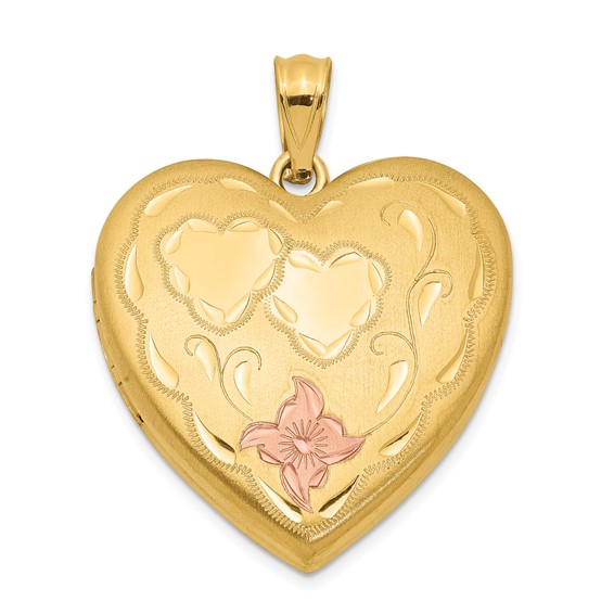 1/20 14K Gold Filled 4-Frame Enameled Heart Locket