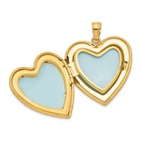 1/20 14K Gold-Filled Pink Enameled Floral with Grandma 4-photo 23mm Family Heart Locket view 4