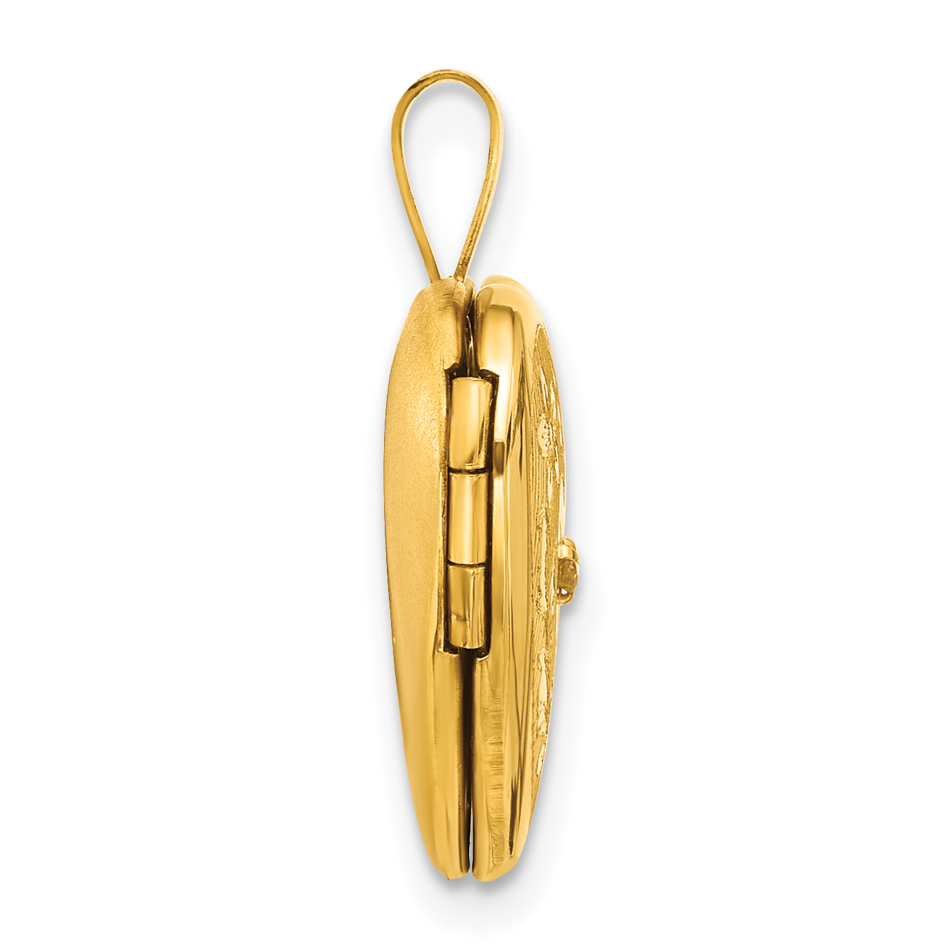 1/20 Gold Filled Polished & Textured Diamond 16mm Floral Heart Locket (QLS1184)