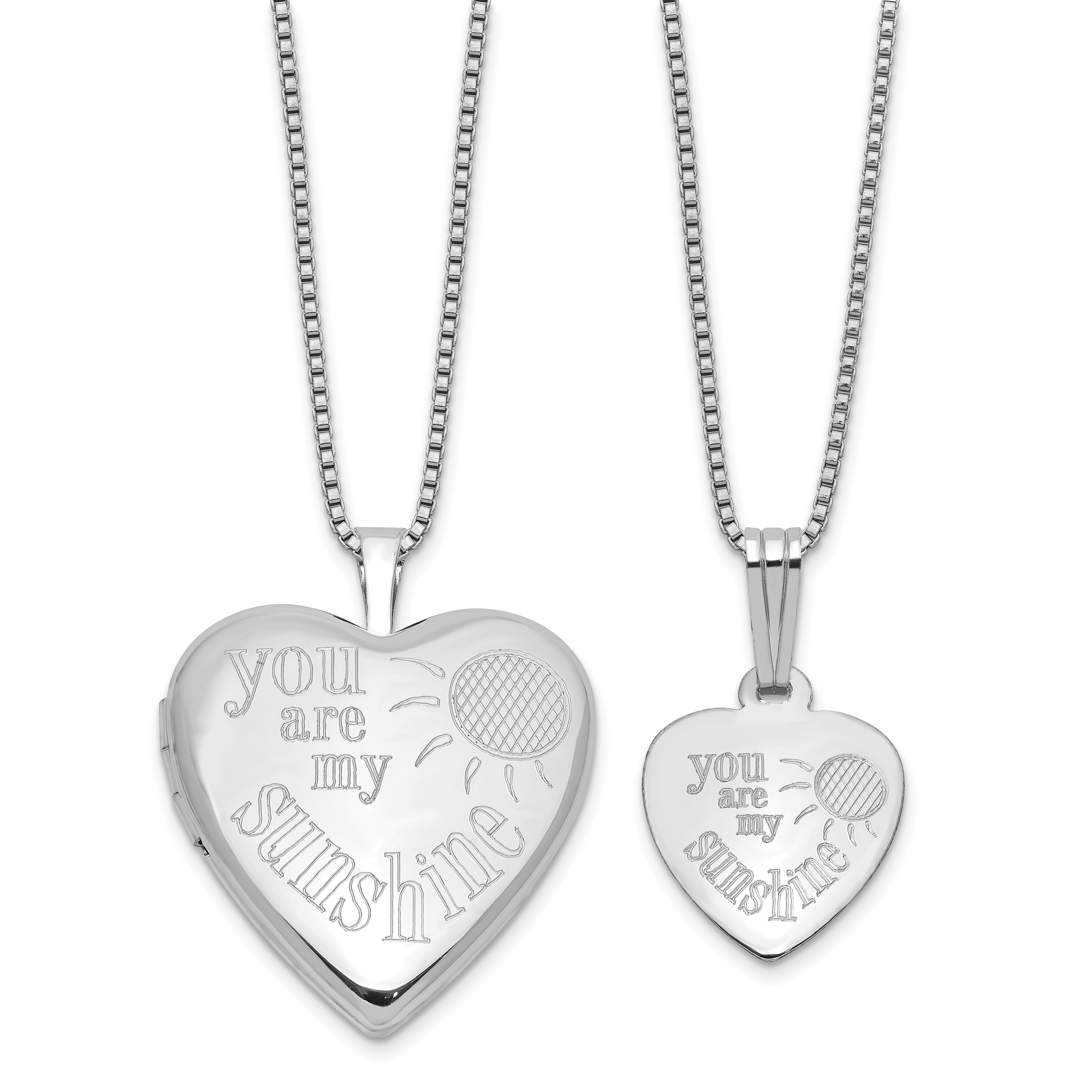 Sterling Silver RH-plated YOU ARE MY... 20mm/12mm Locket/Pendant Set (QLS1191SET)