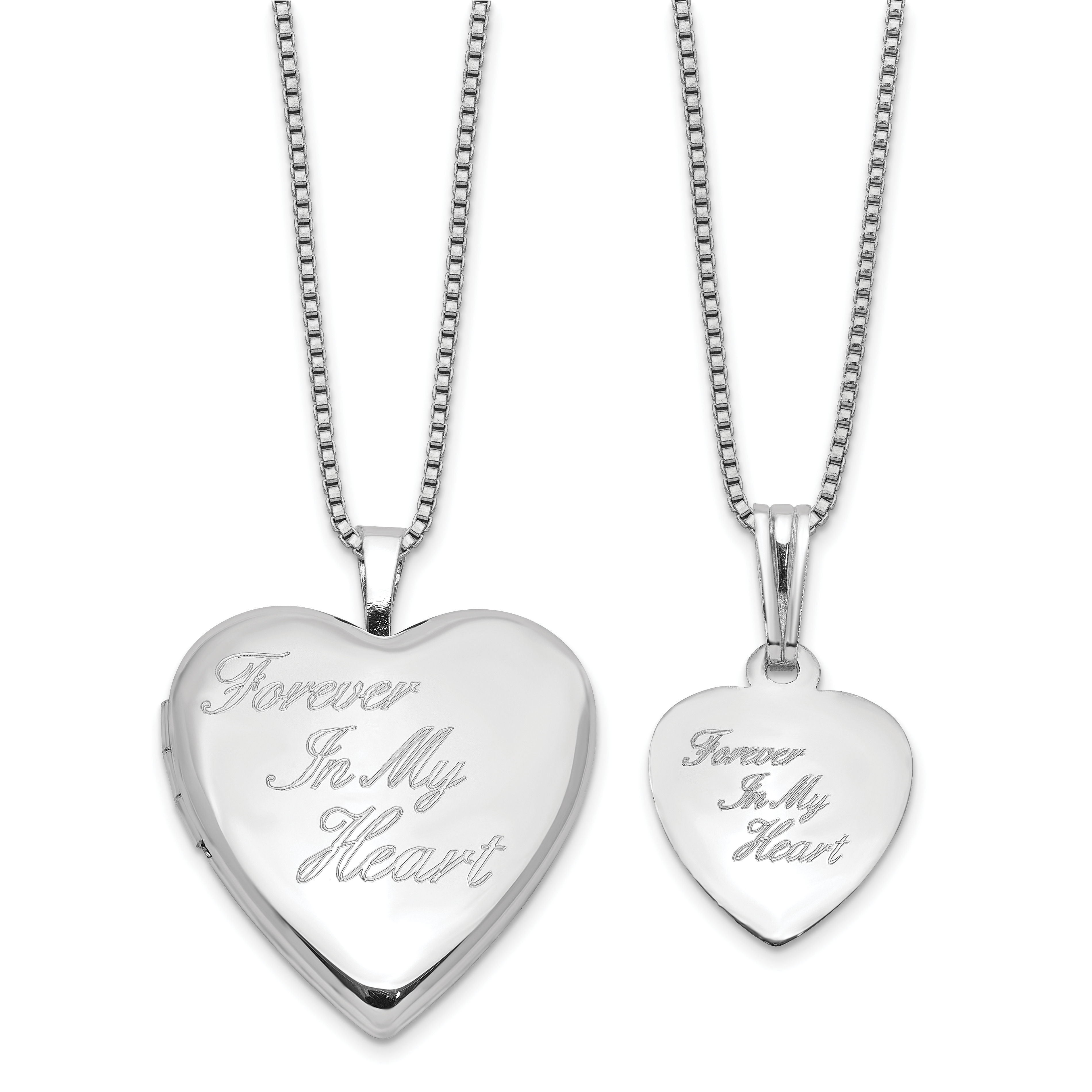 Sterling Silver RH-plated FOREVER 20mm/12mm Locket/Pendant Set (QLS1192SET)