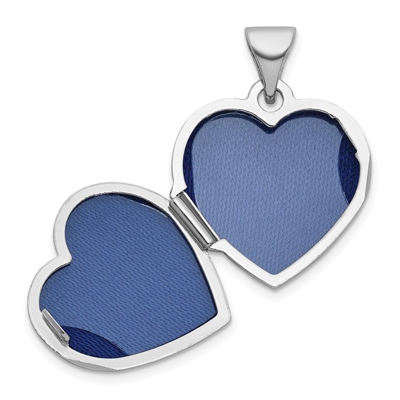 Sterling Silver Rhodium-plated Half Point Diamond Infinity 15mm Heart Locket