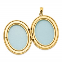 1/20 14K Gold Filled Pink and Green Enameled Flower 34mm Oval Locket view 5
