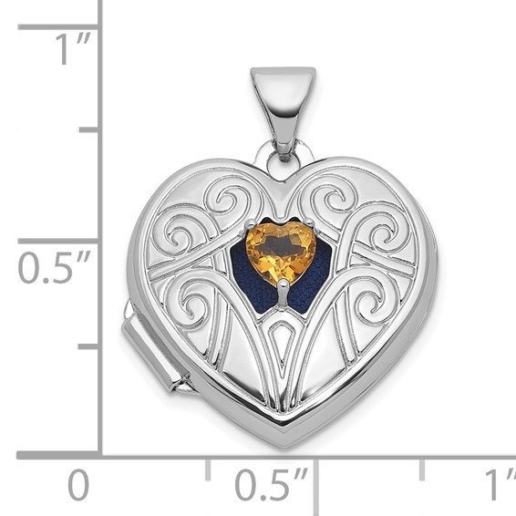 Sterling Silver Birthstone Heart Locket