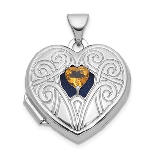 Sterling Silver Birthstone Heart Locket