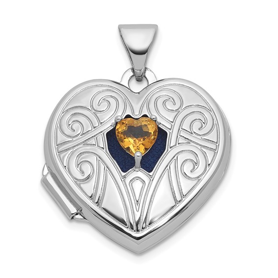 Sterling Silver Birthstone Heart Locket