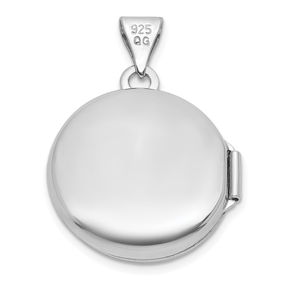 Sterling Silver Rhodium-plated Polished 16mm Celtic Knot Design Round Locket