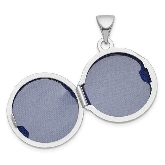 Sterling Silver Rhodium-plated Polished 16mm Celtic Knot Design Round Locket