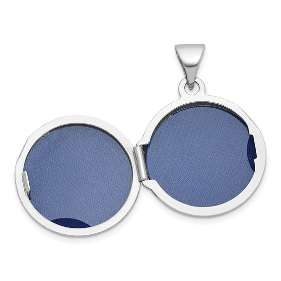 Sterling Silver Rhodium-plated Polished Tree Of Life 16mm Round Locket