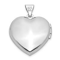Sterling Silver Rhodium-plated Pink Preciosa Crystal 18mm Heart Locket view 3