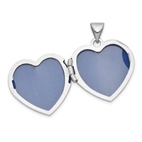 Sterling Silver Rhodium-plated Pink Preciosa Crystal 18mm Heart Locket view 5