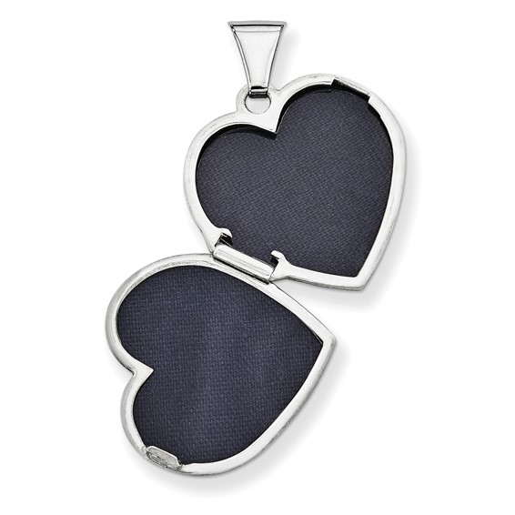 Sterling Silver 18mm Heart Black & White Swarovski Elements Locket