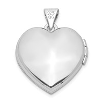 Sterling Silver Rhodium-plated Pink Preciosa Crystal 18mm Heart Locket view 3