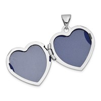 Sterling Silver Rhodium-plated Pink Preciosa Crystal 18mm Heart Locket view 5
