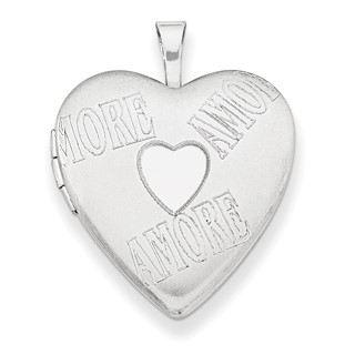 Sterling Silver 20mm with AMORE Heart Locket