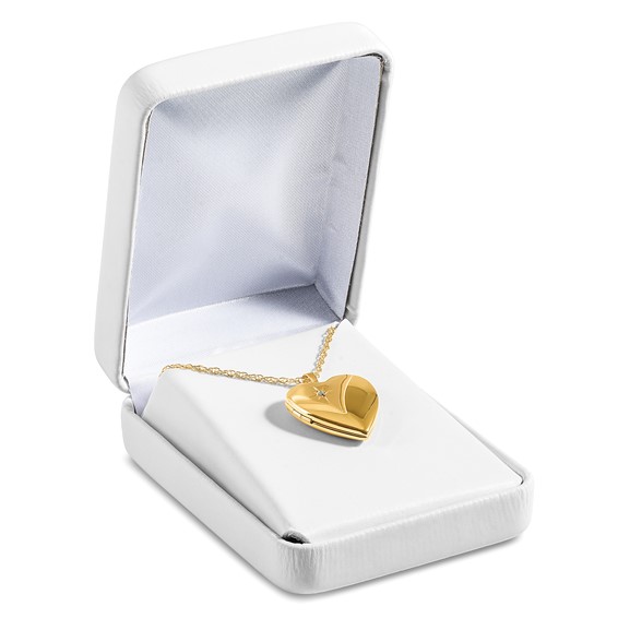 1/20 14K Gold Filled 20mm Polished/Satin Dia Star Heart Locket Necklace