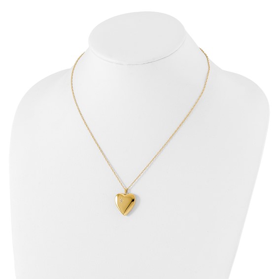 1/20 14K Gold Filled 20mm Polished/Satin Dia Star Heart Locket Necklace