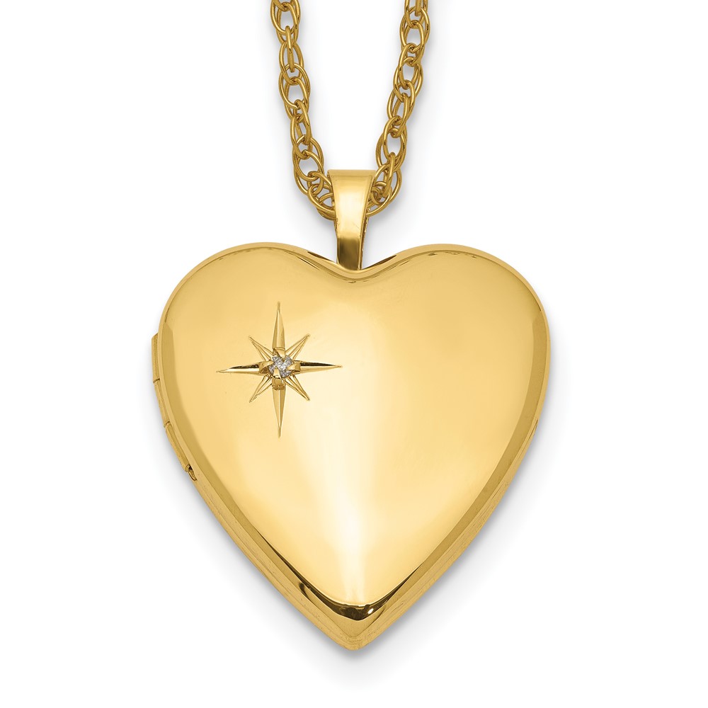 1/20 Gold Filled 20mm Diamond Heart Locket Necklace