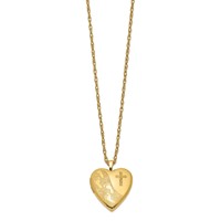 1/20 Gold Filled 20mm Cross & Footprint Heart Locket Necklace view 2