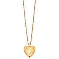 1/20 14K Gold Filled Polished Front Satin Back Swirled 20mm Heart Locket Necklace, 18" view 2