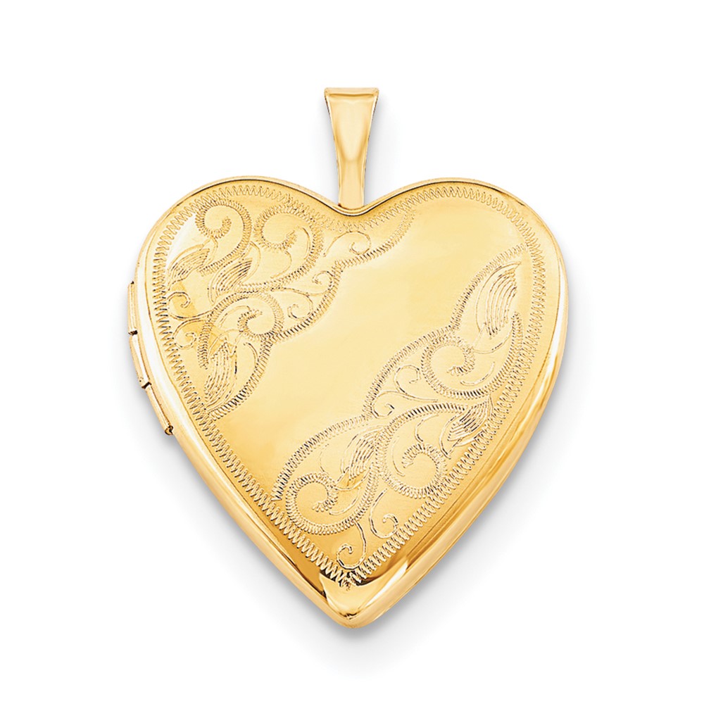 1/20 Gold Filled 20mm Side Swirled Heart Locket Necklace (QLS282-18)