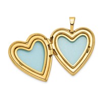 1/20 14K Gold Filled Polished Front Satin Back Swirled 20mm Heart Locket Necklace, 18" view 5