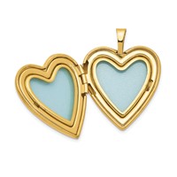 1/20 Gold Filled Polished Front Satin Back Diamond Forever 20mm Heart Locket Necklace - 18in view 5