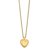 1/20 14K Gold Filled Satin and Polished 16mm Heart Locket Necklace, 18" view 2