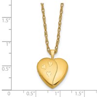 1/20 14K Gold Filled Satin and Polished 16mm Heart Locket Necklace, 18" view 4