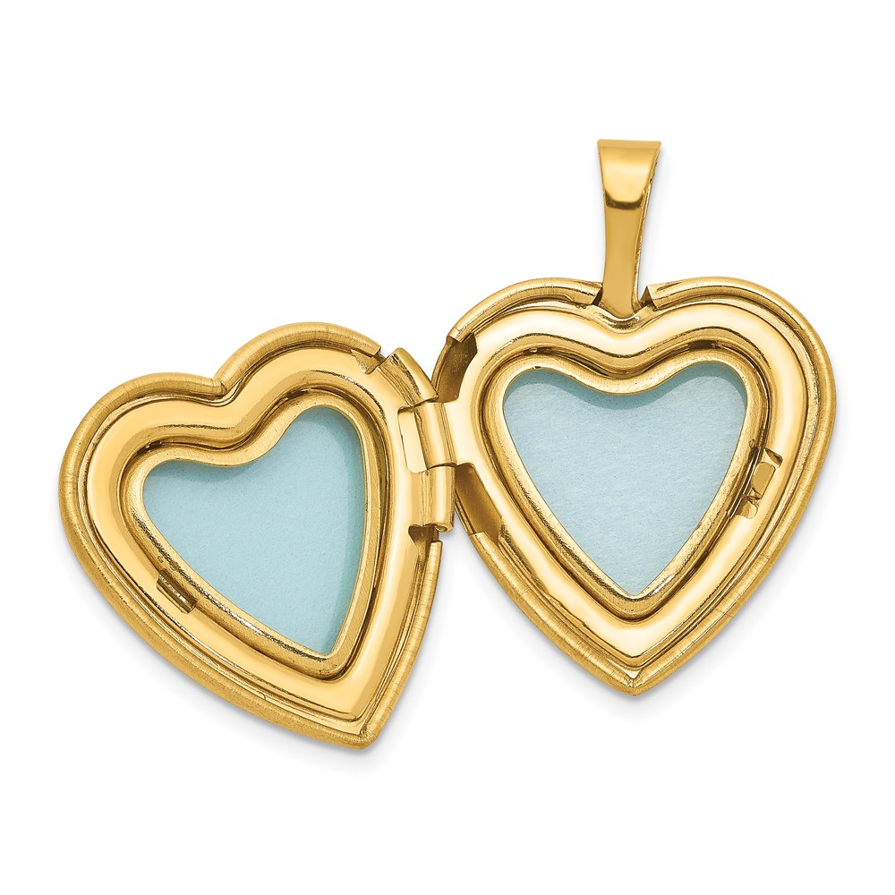 1/20 Gold Filled 16mm Enameled Flower I Love You Heart Locket Necklace (QLS292-18)