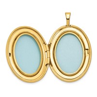 1/20 14K Gold Filled Polished Front Satin Back Swirled 26mm Oval Locket Necklace, 18" view 5