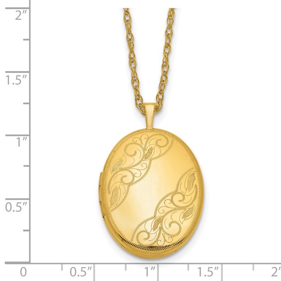 1/20 14K Gold Filled 26mm Swirled Oval Locket Necklace