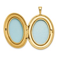 1/20 14K Gold Filled Polished Front Satin Back Diamond in Heart 26mm Oval Locket Necklace, 18" view 5