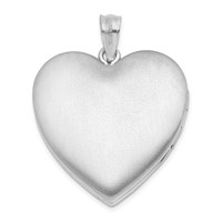Sterling Silver Rhodium-plated Polished 24mm Heart Locket view 3
