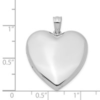 Sterling Silver Rhodium-plated Polished 24mm Heart Locket view 4