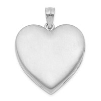 Sterling Silver Rhodium-plated 24mm with Cross Design Heart Locket view 3