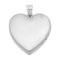 Sterling Silver Rhodium-plated Pink and Green Enameled Rose with I Love You 24mm Heart Locket view 3