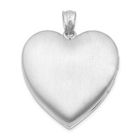 Sterling Silver Rhodium-plated Diamond Star Design 24mm Heart Locket view 3