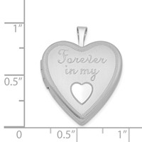 Sterling Silver Rhodium-plated 20mm Forever in My Heart Locket view 4