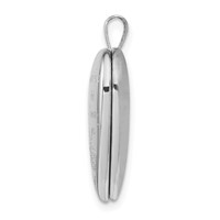 Sterling Silver Rhodium-plated Footprints IT Was Then That I Carried You 20mm Heart Locket view 2