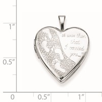 Sterling Silver Rhodium-plated Footprints IT Was Then That I Carried You 20mm Heart Locket view 4