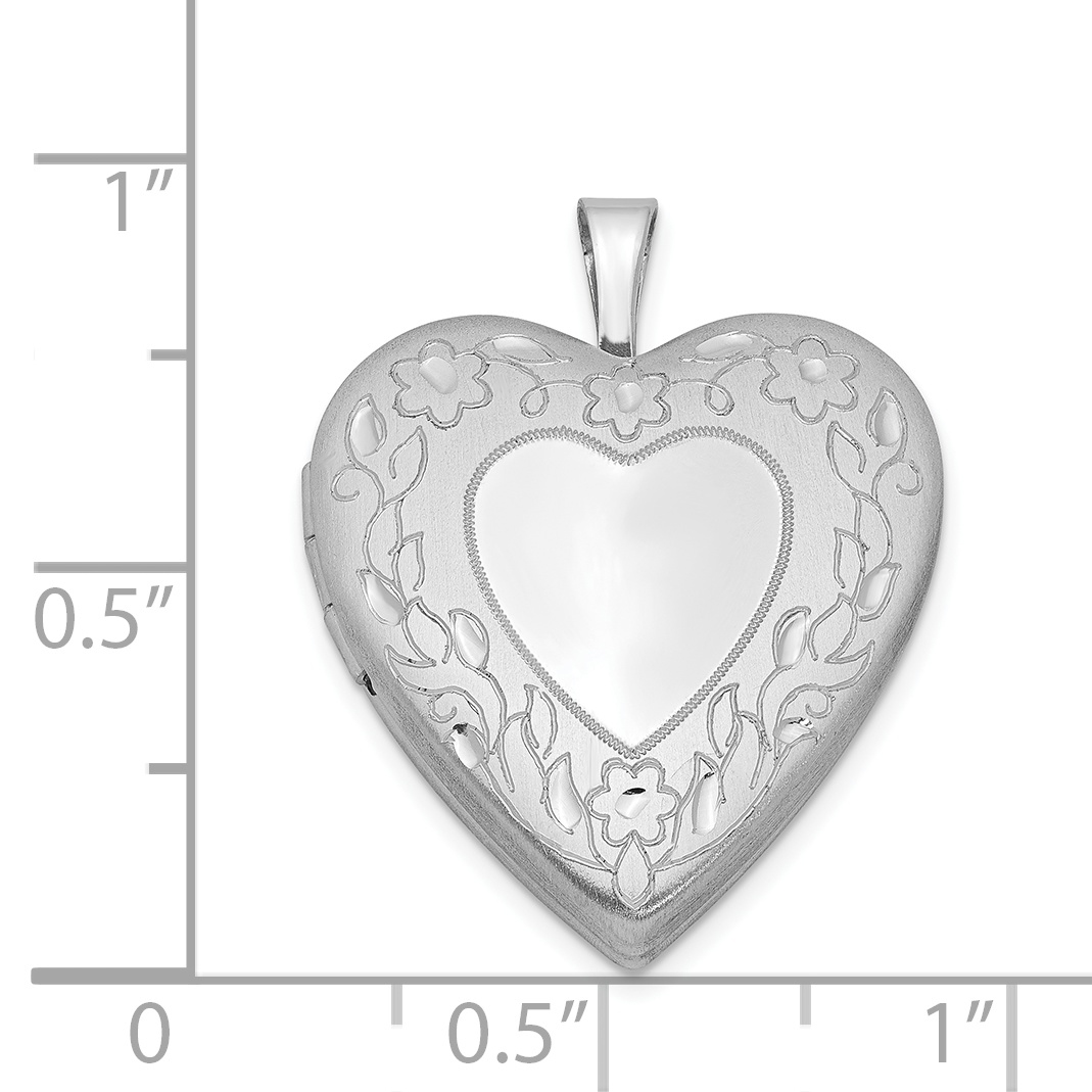 Silver 20mm Floral Border Heart Locket QLS320 883957575520| eBay